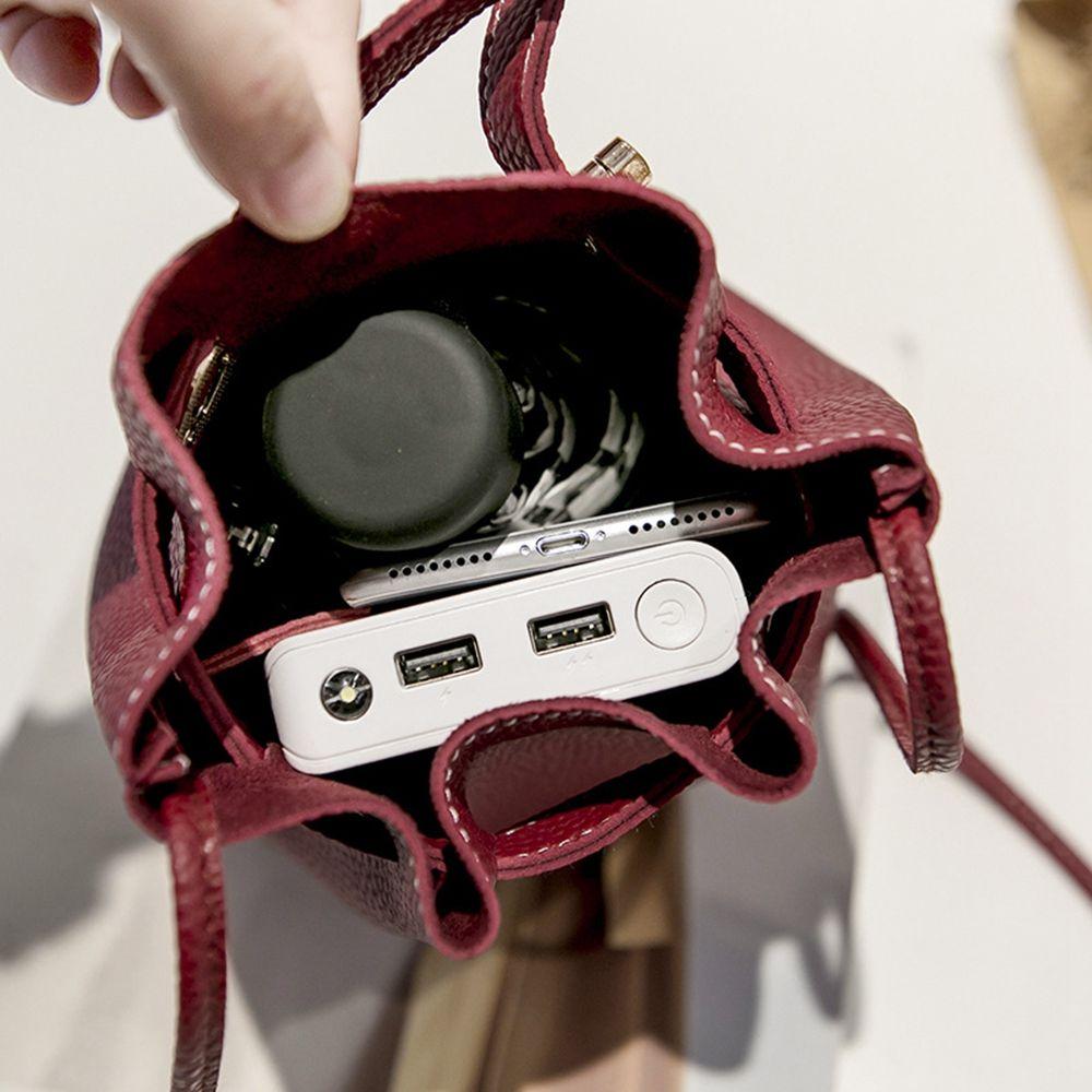 Kleine Karten Tasche Münzbeutel Einfarbige Eimer Tasche PU Leder Handtasche Damen Tasche Einzelne Schultertasche