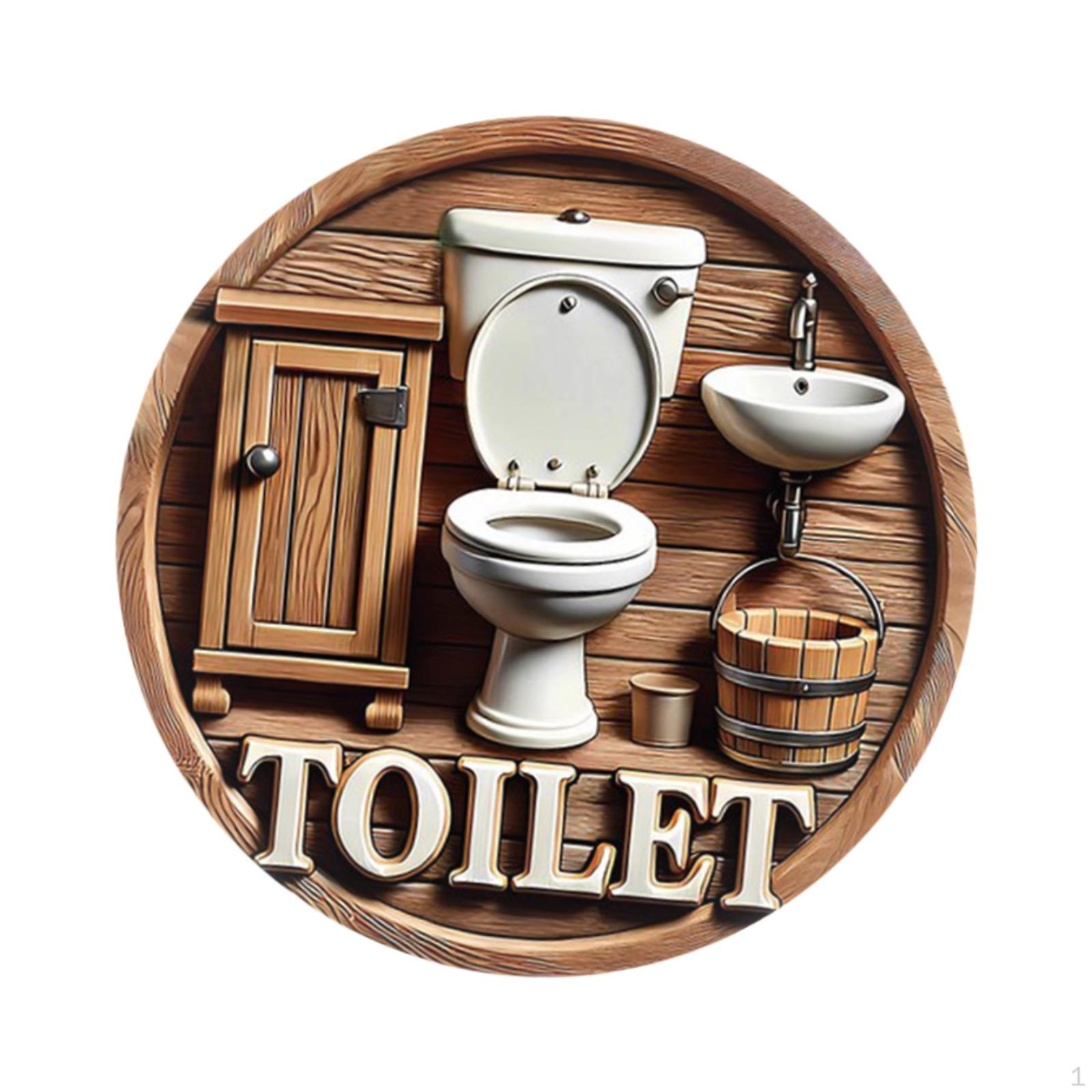 

Табличка для ванной комнаты, подвесная, круглый дизайн, украшение, центральный элемент, рустикальная деревянная для газона, двора, заднего двора