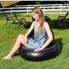 Thickened PVC Foldable Air Couch Flocked Velvet Inflatable Lounge Chair  Camping Chair