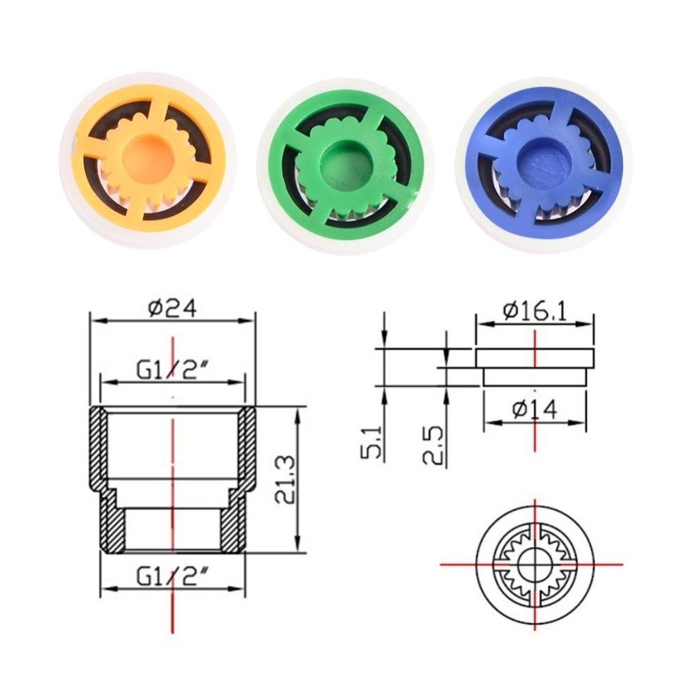 4 PCS ABS Flow Limiter Plastic Copper Shell Flow Reducer Limiter Set For Shower Faucets