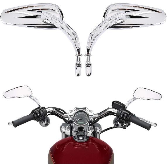 KEMIMOTO Motorcycle Rear View Mirrors Motorcycle Mirrors Long Stem Compatible With Dyna Softail Sportster Road King Street Glide Road Glide 1982-2024