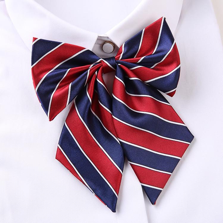 Professional Blended Fabric Neck Flower With Striped Pattern For Office Uniforms And Hospitality