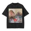 Hamster Meme Calling Washed T Shirt Streetwear Hip Hop Retro T-Shirt Tee Shirt for Men Women 100% Cotton Harajuku Summer