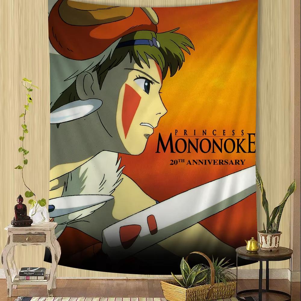 Mononoke Anime Princess Hippie Wall Hanging Tapestries for Living Room Home Dorm Decor Kawaii Room Decor