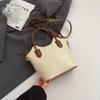 Women's winter new fashion simple solid color texture portable bucket bag daily commute shoulder messenger bag