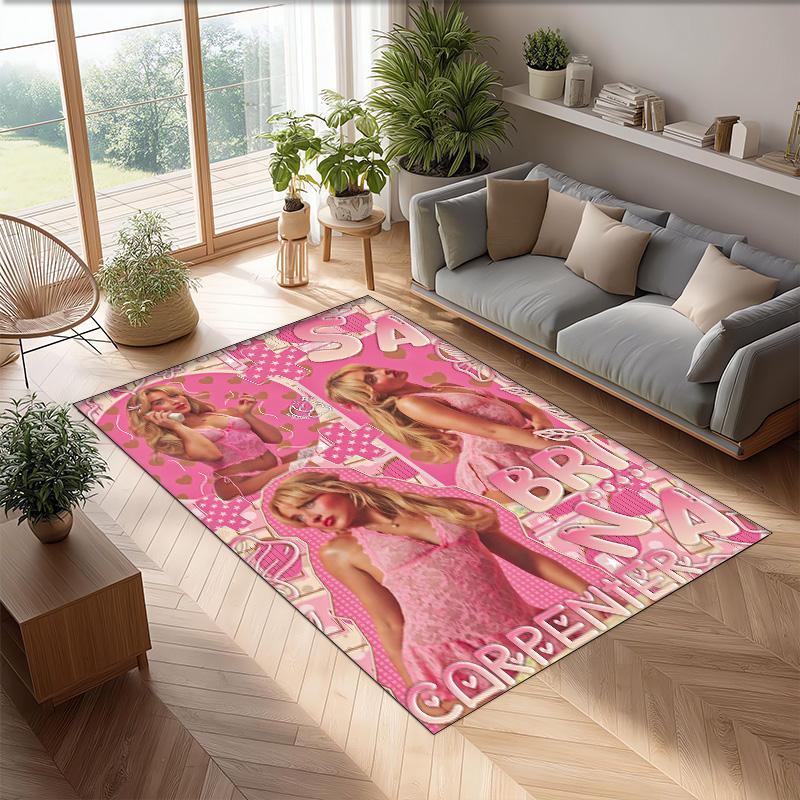 Soft Crystal Velvet Floor Rug,Sabrina Carpenter Anti Slip Decorative Carpet, Plush Area Mat For Indoor Home Decoration