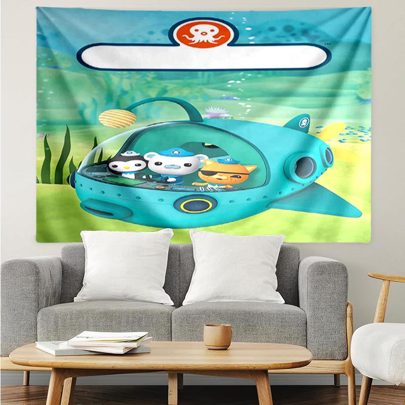 The-Octonauts Print Tapestry, Backdrop, Easy Setup, Ideal for Bedroom, Office & Living Room, with Aesthetic Wall Hanging Decor.
