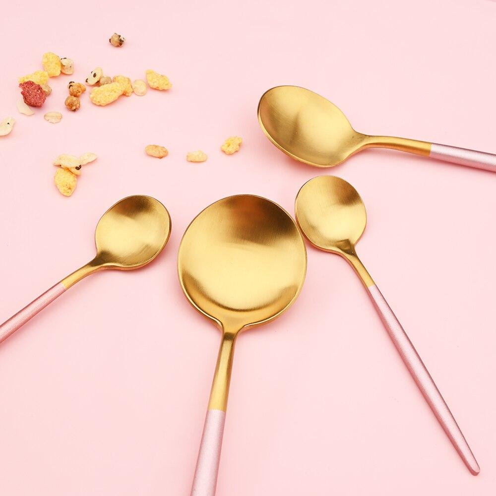 Dinnerware Set Gold Cutlery Set Dessert Fork Teaspoon 18/10 Stainless Steel Dinner Fork Spoon Knife Chopsticks Set Silverware