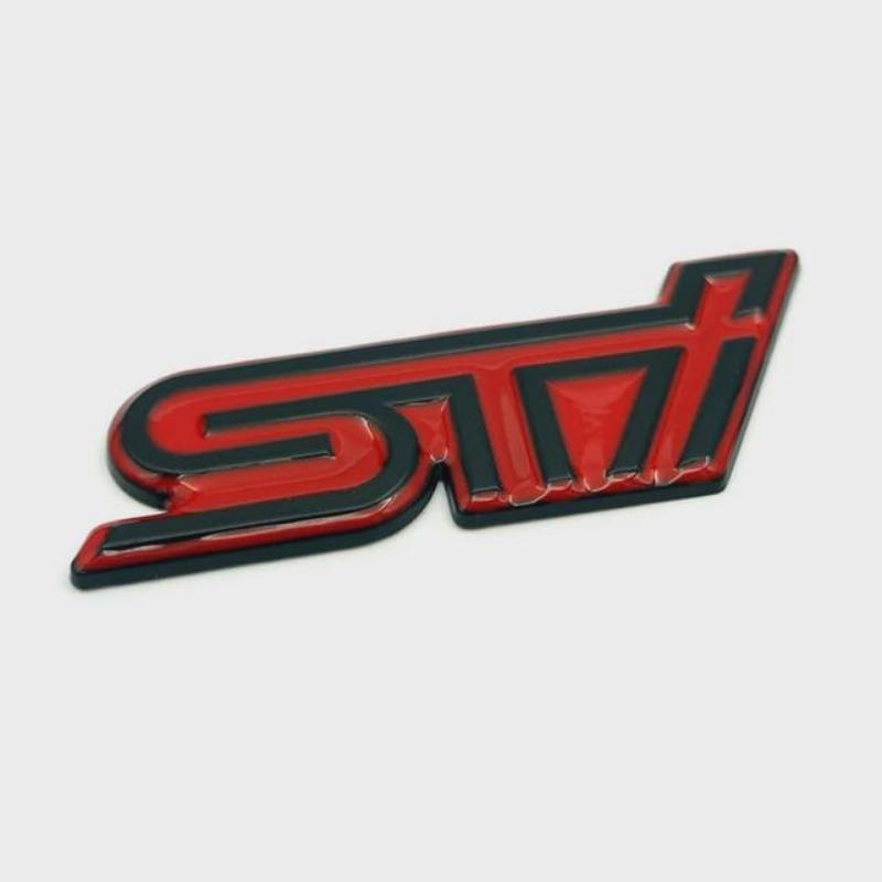 3D металлическая наклейка для автомобиля, Стайлинг STI, наклейка на переднюю решетку автомобиля, эмблема гриля на голову автомобиля, значок для Suba-ru XV Legacy Forester Impreza STI WRX Sticker（Black Red）