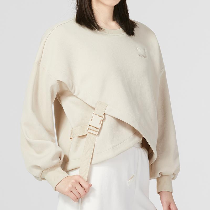 Puma Cny National Style New Year Series Bz Zaozhi Hoodie Solid Color Crewneck Sweatshirt Women hoodies Khaki 539590-88