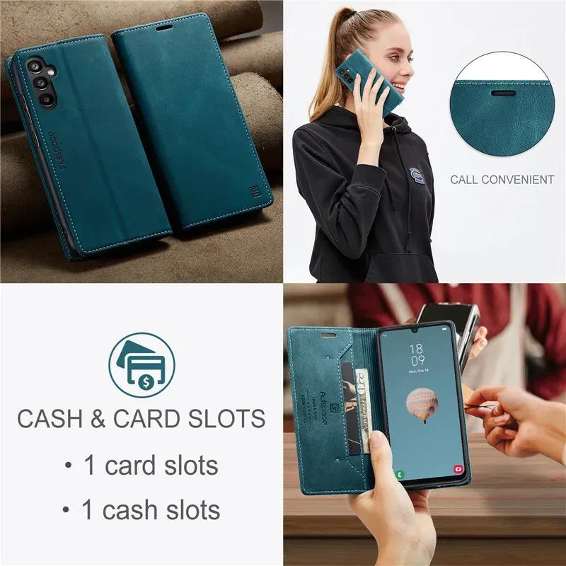 Magnetic Leather Phone Case For Samsung Galaxy S26 S25 Edge S24 Plus S23 S22 S21 Ultra S20 FE Note 20 Flip Wallet Card Cover Bag