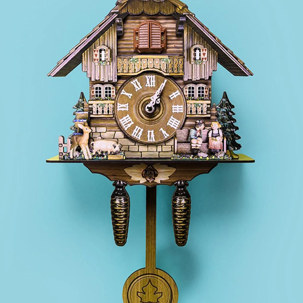 Traditional Black Forest Chalet Clock Charming Home Décor Imitation Wood Style Cuckoo Clock CM003