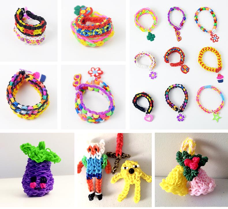 Elastici Arcobaleno in Gomma TPR ad Alta Elasticità da 1,5 cm per Braccialetti Intrecciati Fai da Te per Bambini - Confezione da 500g