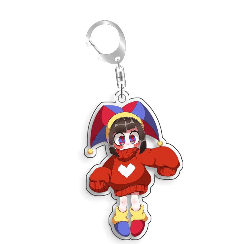 For The Amazing Digital Circus Ragatha Pomni Gangle Kinger Acrylic Selfmade Cute Cartoon Anime Keychain Pendant Toy Gifts 5cm