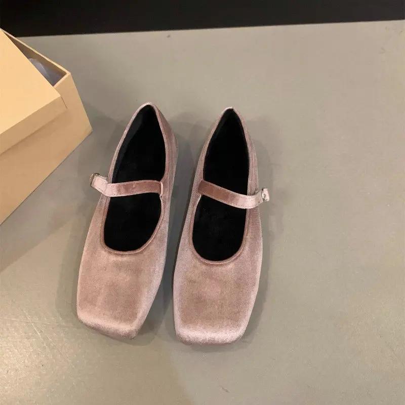 Fashion Flat Shoes for Women Autumn Mary Jane Hairy Single Shoes for Women 2025 New Retro Suede Loafers Women Ladies Shoes