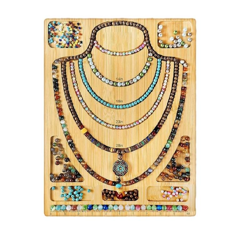 

Wooden Beading Design Board Beading Design Tray Jewelry Crafting Tool Easy Use 1