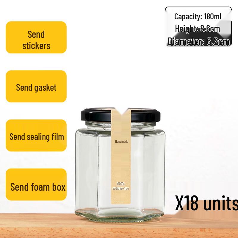 

Hexagonal Glass Storage Jars with Lids