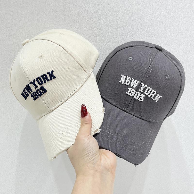 Gorra de Béisbol Bordada con Letra, Visera Curva Ajustable Protector Solar Versátil Sombrero de Camionero de Verano