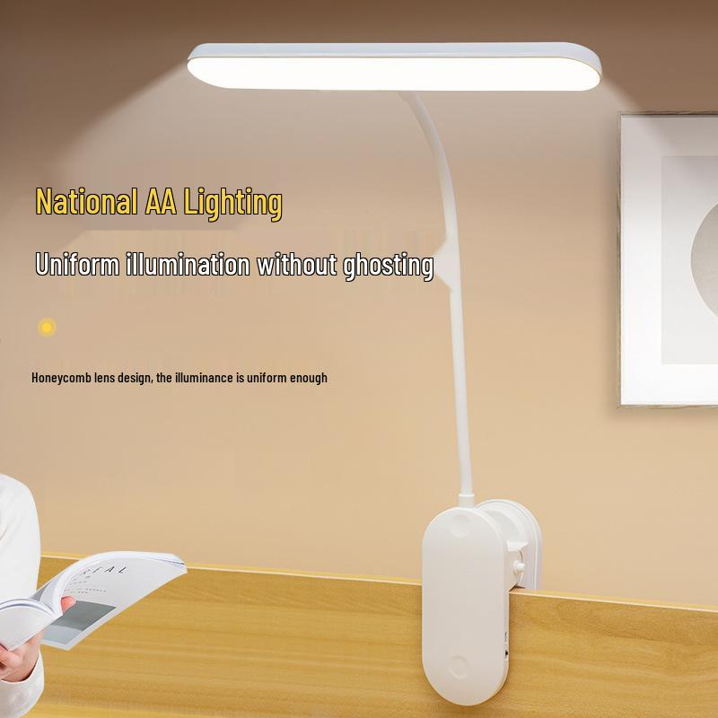 LED Clip-On Desk Lamp: Dual-Power for Bedroom, Study, or Dorm.