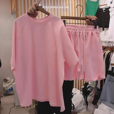 2025 koreanischen Stil Sommer Casual frauen Zwei-stück: Lockeres T-Shirt und Shorts mit weitem Bein
