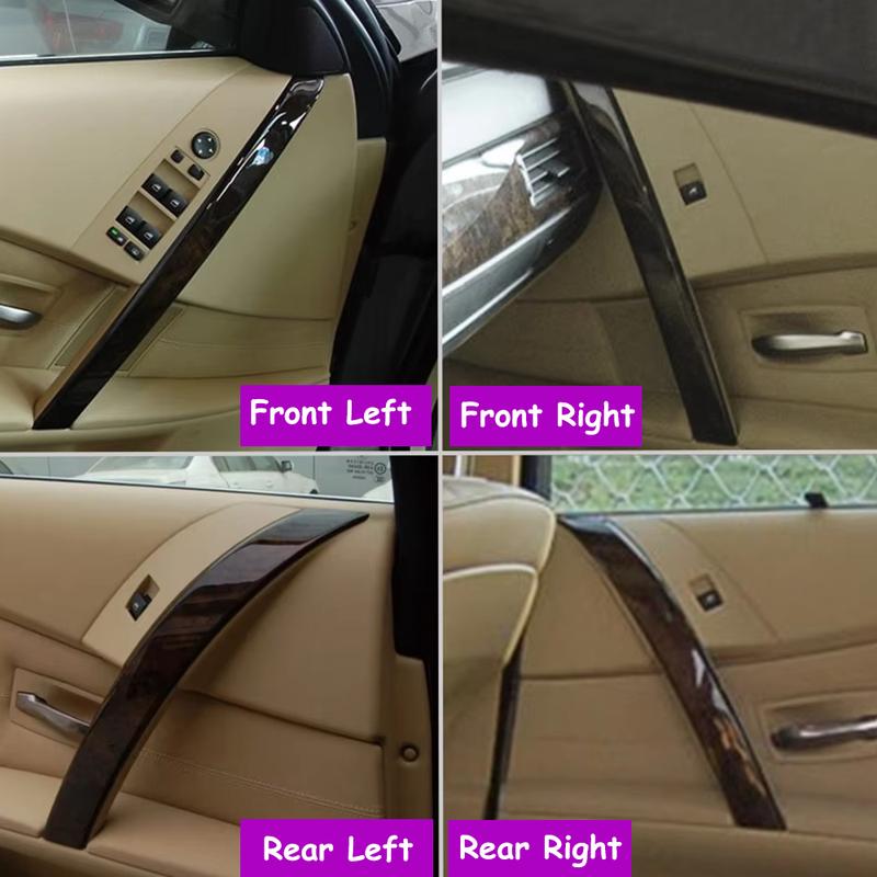 LHD RHD E60 E61 Interior Car Front Rear Left Right Inner Door Handle Cover Trim For BMW 5 Series M5 2004-2006 520i 523i 525i 530