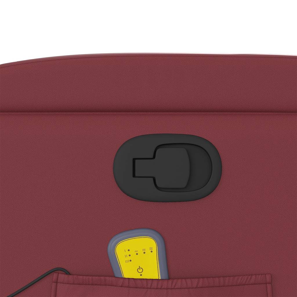 Massage Chair Burgundy Faux Leather