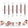 Red Six-Piece Wooden Pottery Clay Carving and Trimming Tool Set