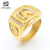Kalen Stainless Steel 3D Goddess Face Ring Gold Plated Vintage Greek Mythology Snake Hair Gorgon Statement Anillos Rock Jewelry
