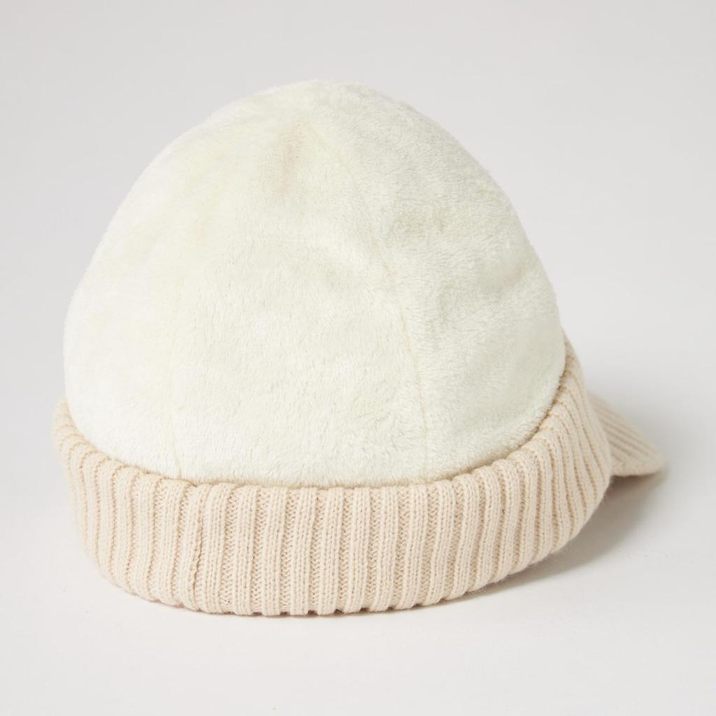 Marie Claire Women's Fur Knit Golf Cap with Brim, 734902, Off-White