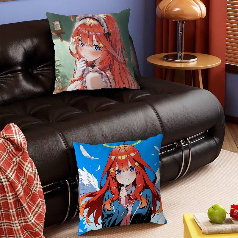 Anime N-Nakano-Itsuki Cushion Cover Inches Farmhouse Decor Home Throw Pillow Covers For Couch Decorations