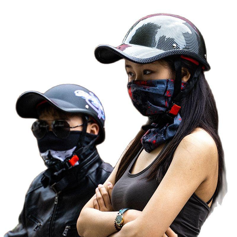 Electric Helmet Baseball Cap Universal Half Helmet Personality Four Seasons Lightweight Breathable Helmet Retro Cock Helmet