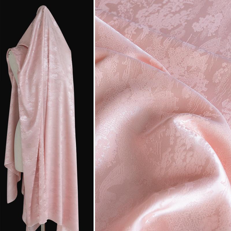1/2/3M Antique Style Jacquard Imitation Acetic Acid Fabric Brocade Satin Silk Fabric Cheongsam Dress Hanfu Horse-face Skirts