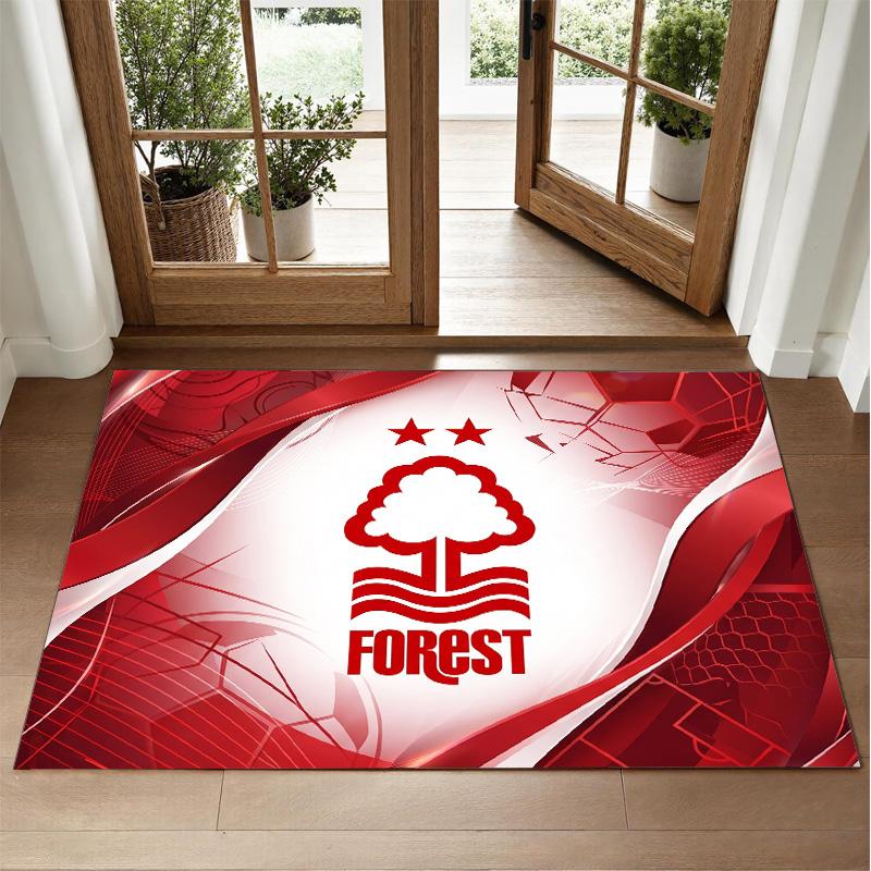 Nottingham Forest Fußball Design Kristall Samt Teppich Weiche Dekorationsmatte für Schlafzimmer Eingang
