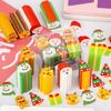 6PCS Christmas Cut Rubber Set Student Christmas Gift Prize Reward Rubber Set Erasers for Kids Korean Stationery