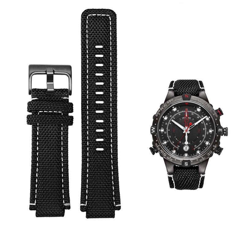 For Men's Timex Tides TW2T76500/TW2T6300/TW2T6400 T2n721 Watchband Waterproof Nylon Strap 24*16mm Lug End with Tools Screw Pins