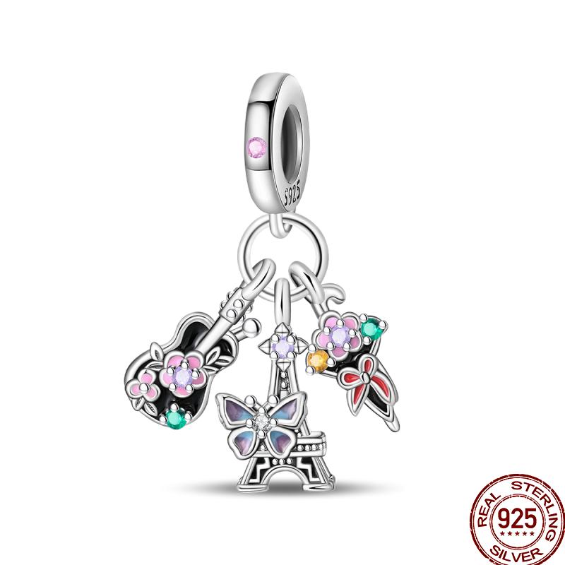 Spring Butterfly Collection Copper Sunflower Bear Butterfly Colorful Beads Suitable Fit 3Mm Original Bracelet