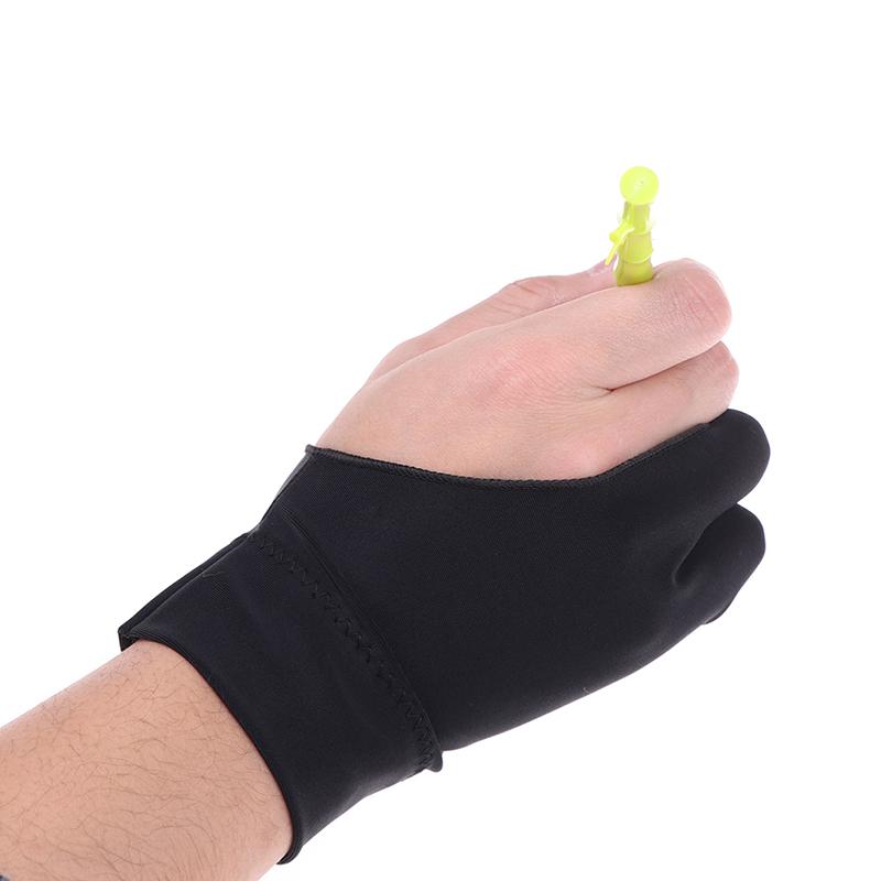 1Pc Artist Glove 2-Fingers Drawing Graphic Tablet Smudge Anti-Fouling Gloves
