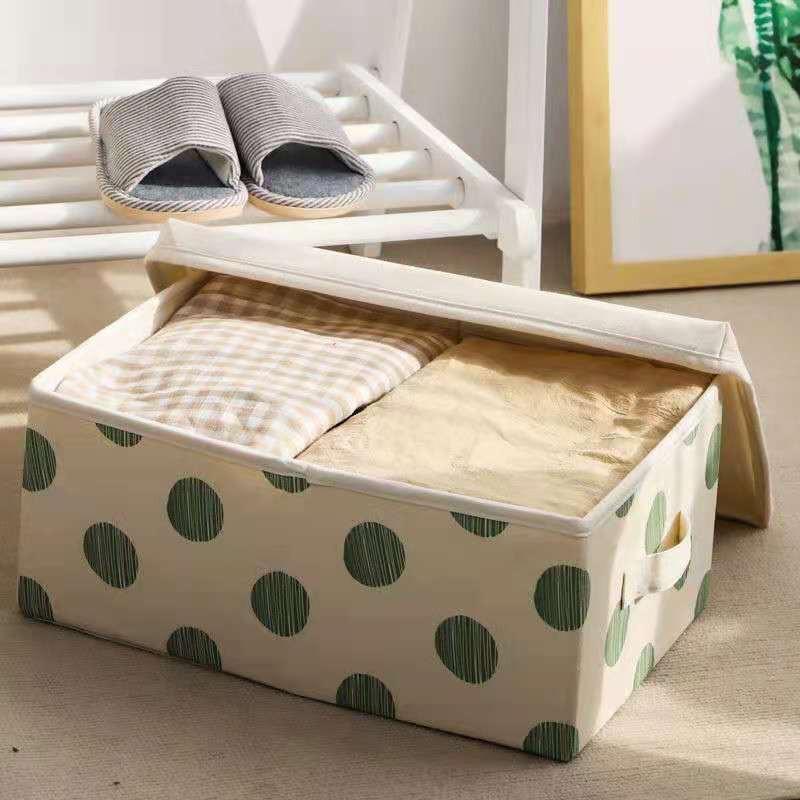 Foldable Fabric Storage Box With Lid Dustproof Clothes Organizer Closet Bedroom Drawer