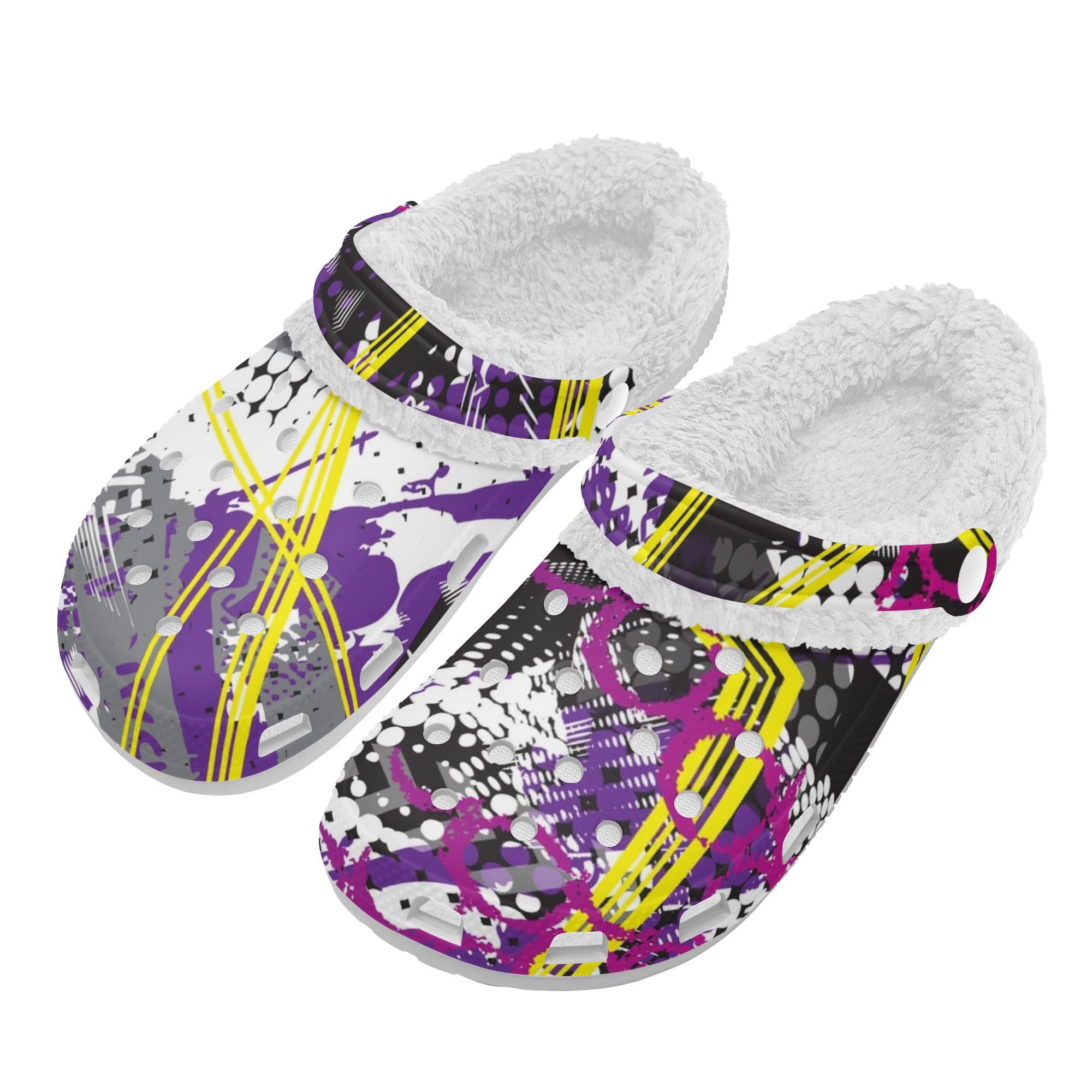 

1 Pair Unisex Warm Lined White Clogs Winter Slip On Shoes Comfortable Lightweight EVA Foam Clog Soft Fuzzy Interior Anti Slip Daily Wear 48 білий