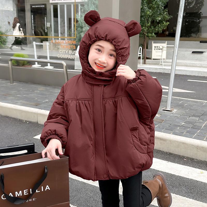 

Девочки 2024 Зимняя Мода Хлопковое Пальто с Капюшоном – Толстая Ветрозащитная Куртка для Детей 130