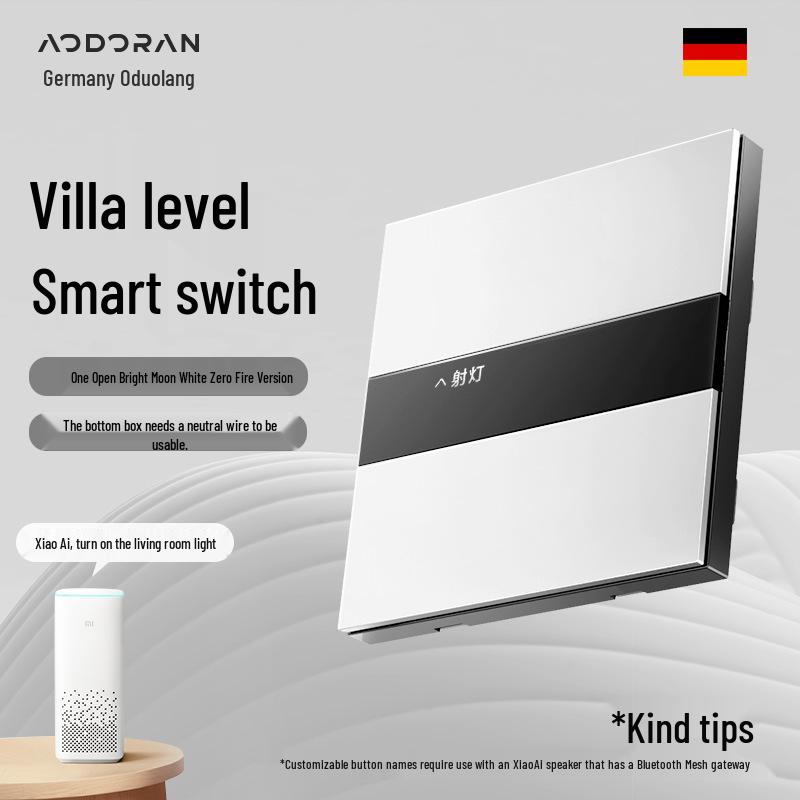 Smart Glass Switch Panel with Xiaoai Voice Control, Mijia App Compatible