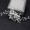 Silver Color Pearl Crystal Wedding Hair Combs Hair Accessories for Bridal Flower Headpiece Women Bride Hair Ornaments Jewelry
