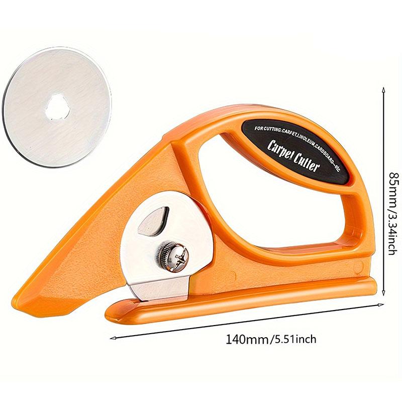 

Роликовый резак - Прочный вращающийся универсальный нож с большой рукояткой, подходящий для резки ковролина, войлока, бумаги. оранжевый