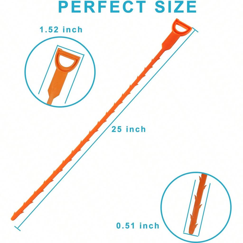 20 Inch Drain Clog Remover Tool, Drain Auger Hair Cleaning Tool, Hair Catcher Shower Drain Tool For Kitchen, Sink, Bathroom