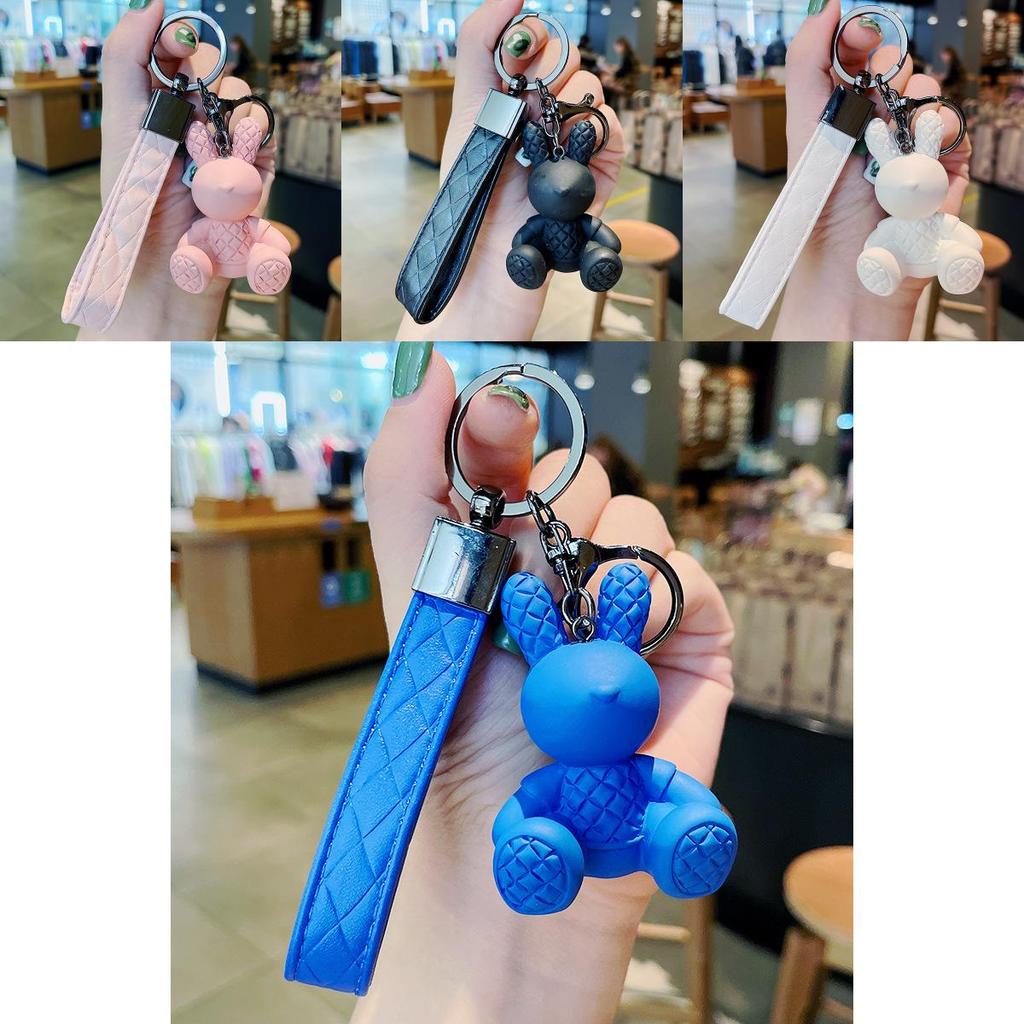 Adorable Resin Bunny Keychain Cute Sitting Rabbit Bag And Car Charm Gift