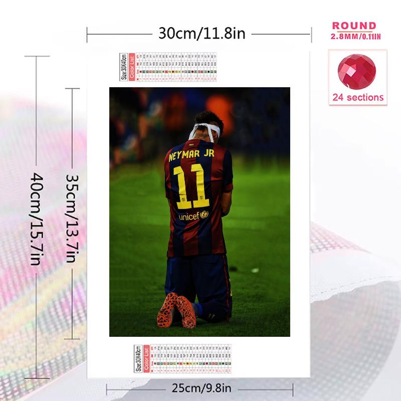 Neymar Pattern 3pcs 100% Round Full Drill 5D DIY Diamond Painting Embroidery Cross Stitch Rhinestone Décor