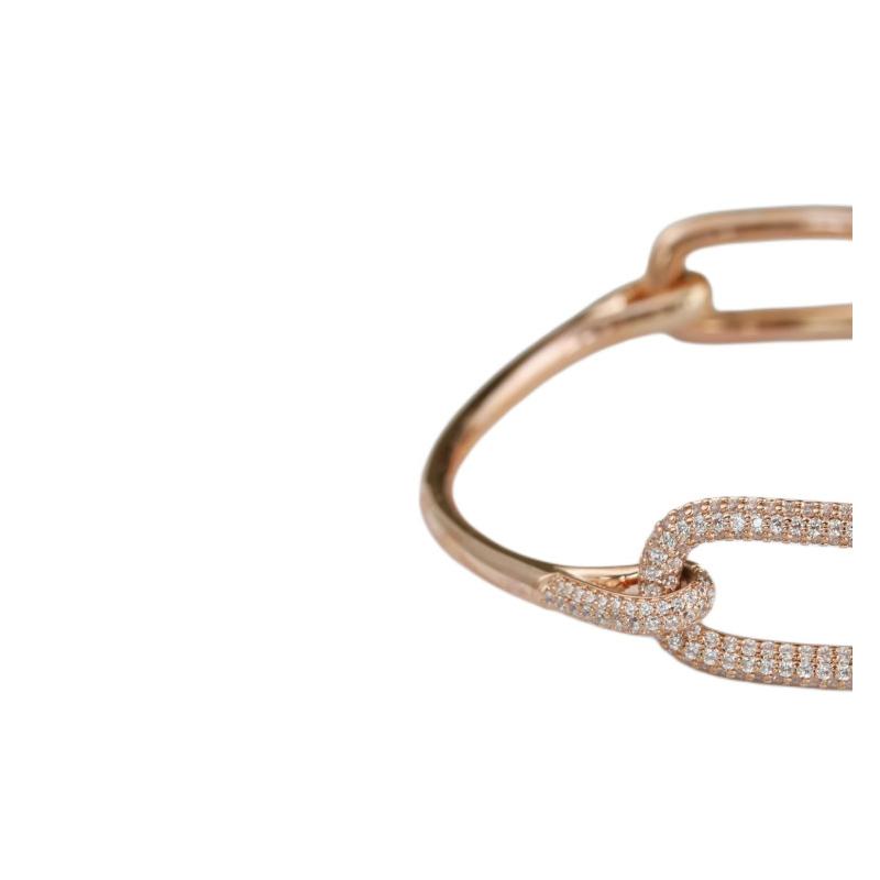 APM Monaco Elegant and luxurious ring buckle design 925 silver bracelet women's pink gold RB3962OX