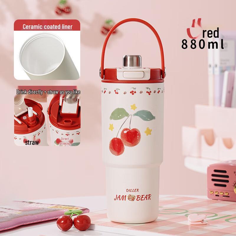 Diller Cherry Bear Insulated Ceramic Tumbler