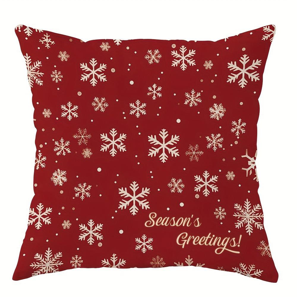 Festive Christmas Pillowcases: Let It Snow, Season's Greetings, Holly Jolly,and Merry Christmas Designs New Year Home Decoration