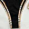Luxury Brand Design Stripe Halter Bikini Women Swimwear Female Swimsuit Two Pieces Bikini Set Sexy Bathing Suit Swim Beach Wear